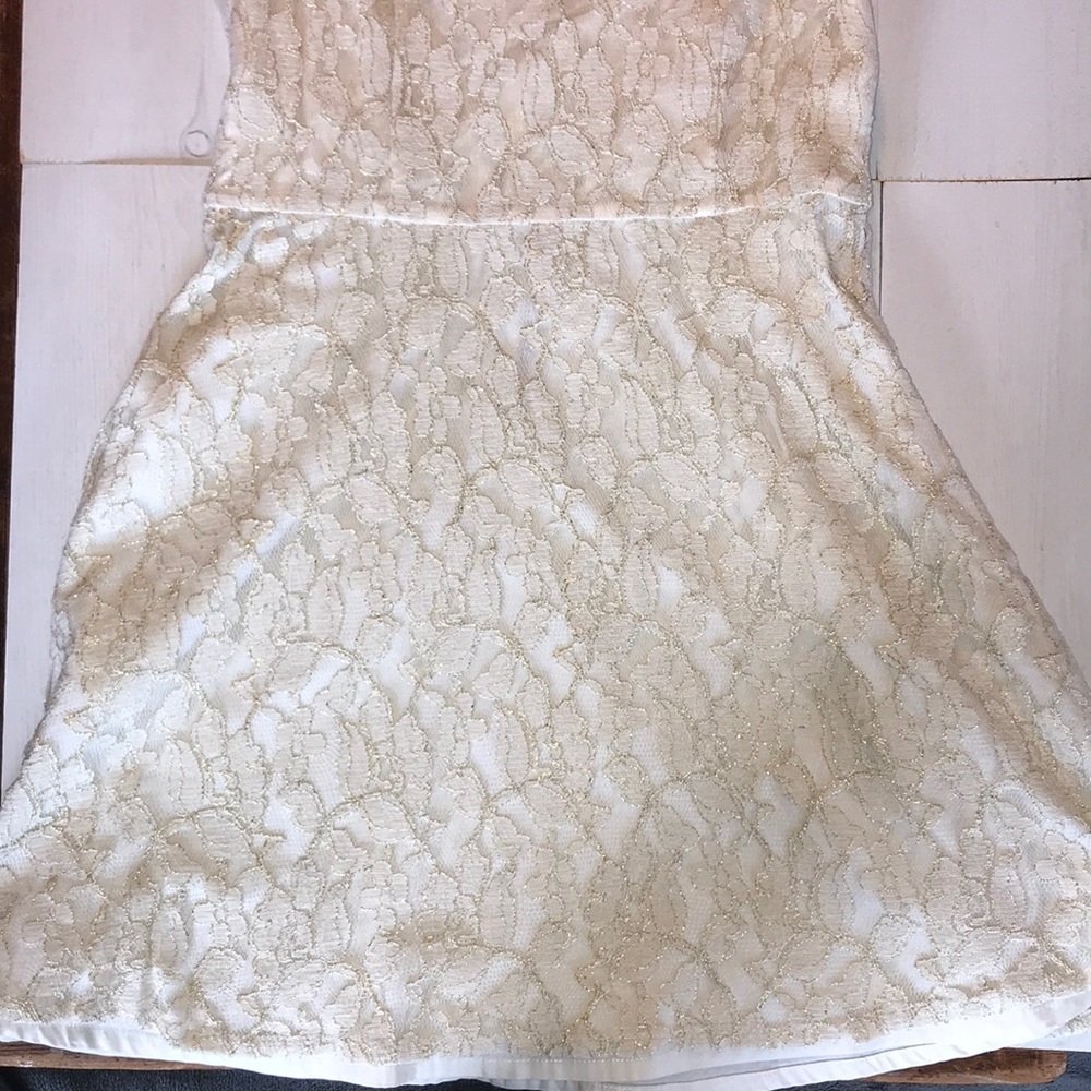 Cream and Gold Christmas or Holiday Dress - Picture 3 of 4